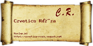 Czvetics Róza névjegykártya